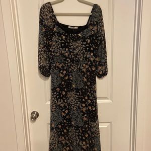 LUSH black floral maxi Dress